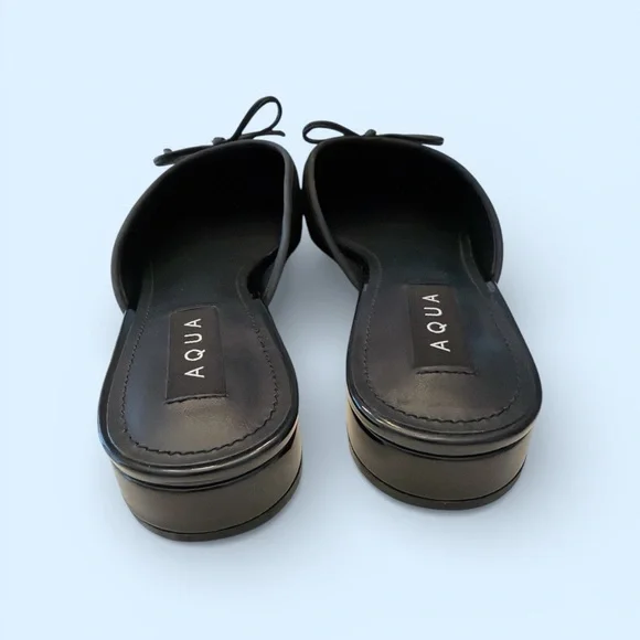 Aqua Glossy Black Loafers - Picture 2 of 5